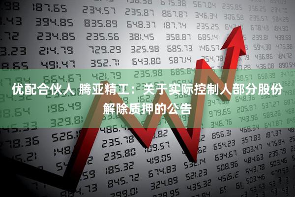 优配合伙人 腾亚精工：关于实际控制人部分股份解除质押的公告